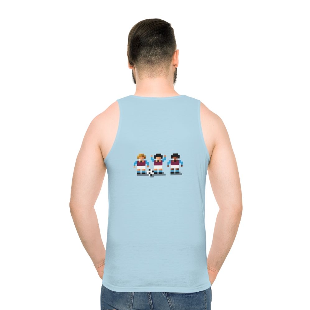 Retro gaming unisex tank top with football fan design - men back