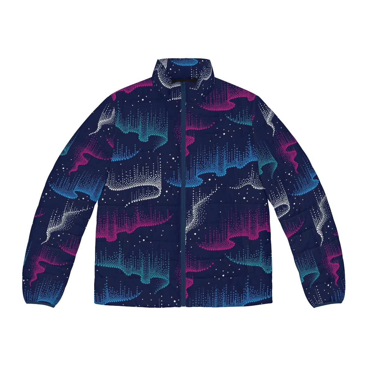 Double Dragon inspired puffer jacket with retro video game graphics