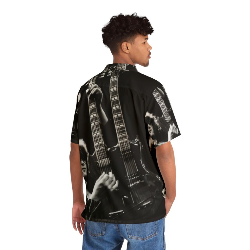 Vintage Hawaiian-style shirt with guitar poster design - People Back