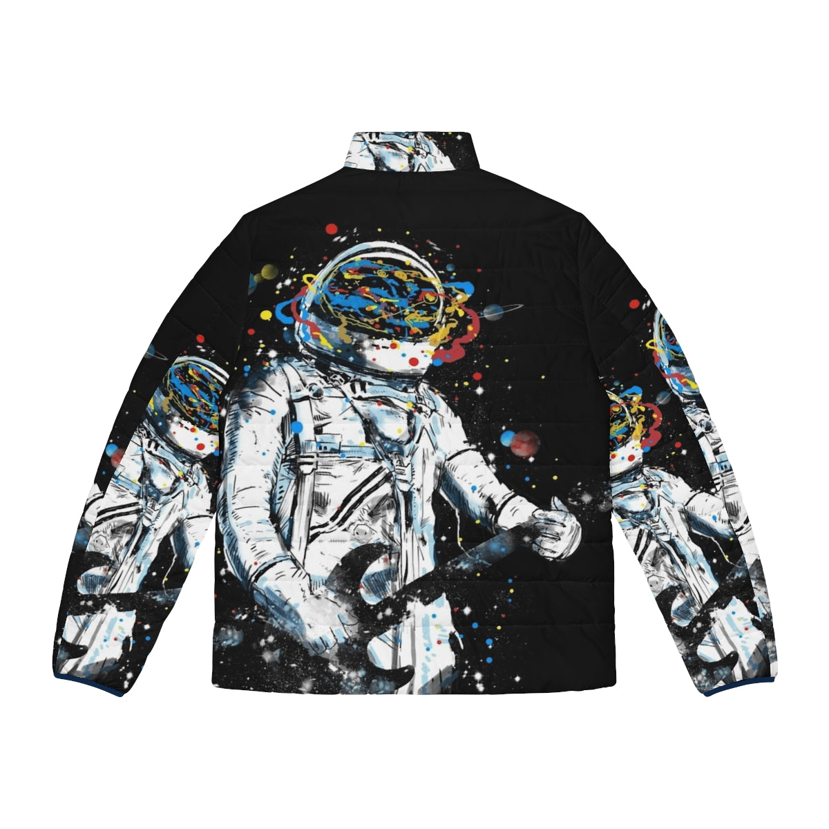 Space guitar puffer jacket with astronaut design - Back