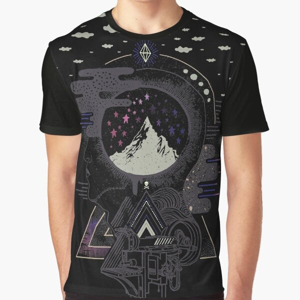 Surreal graphic t-shirt with a dreaming head design