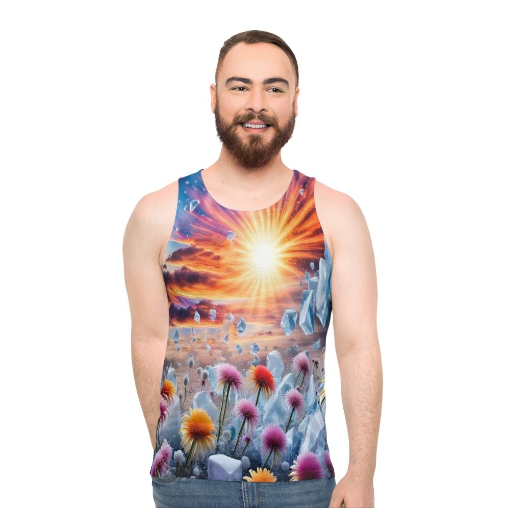 Flower Sunset Unisex Tank Top - men