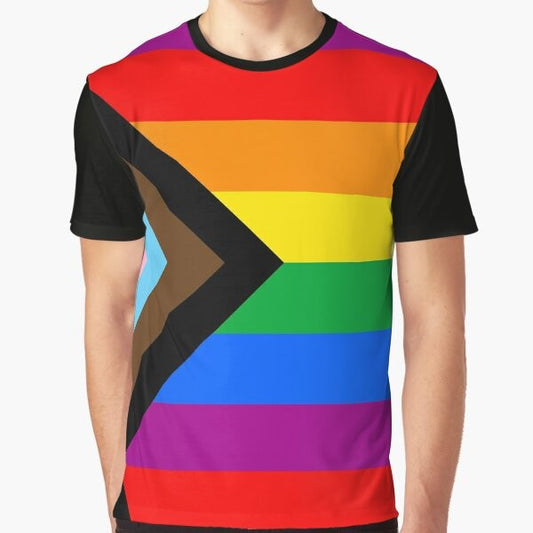 LGBTQ Progress Pride Flag Graphic T-Shirt