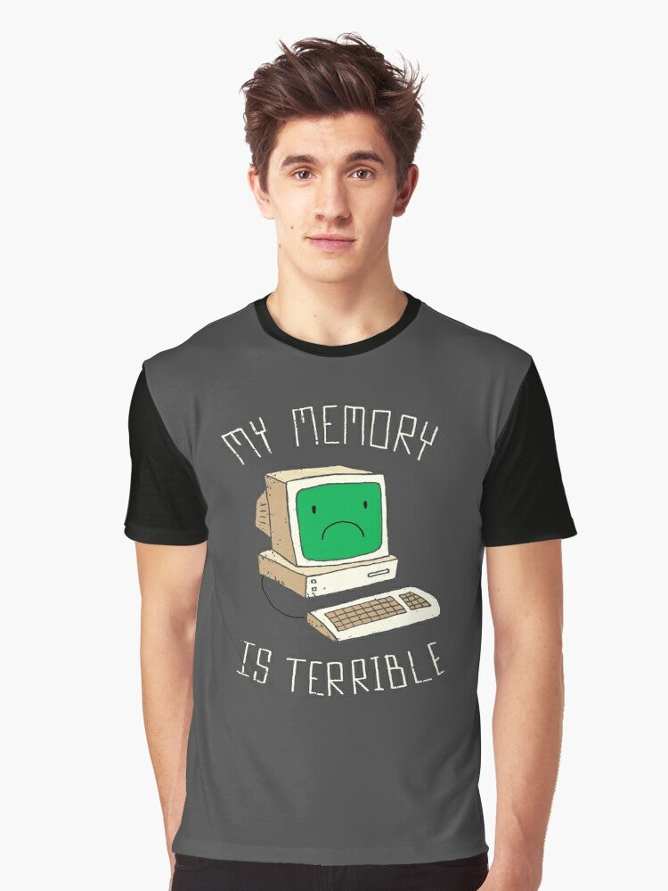 Terrible Memory Graphic T-Shirt with Funny Nerdy Computer Joke Design - Men