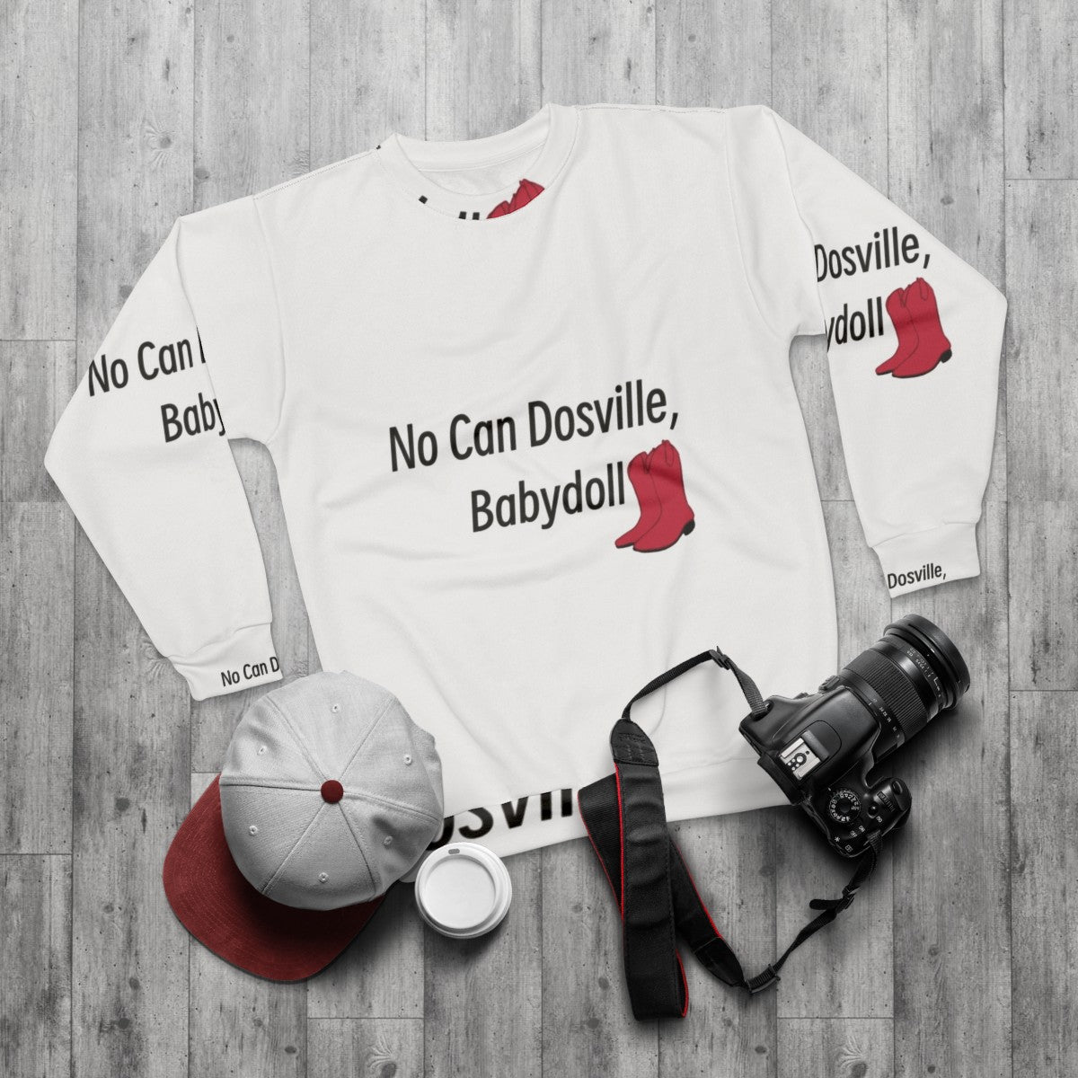 No Can Dosville Babydoll Sweatshirt - HIMYM Inspired Fashion - flat lay