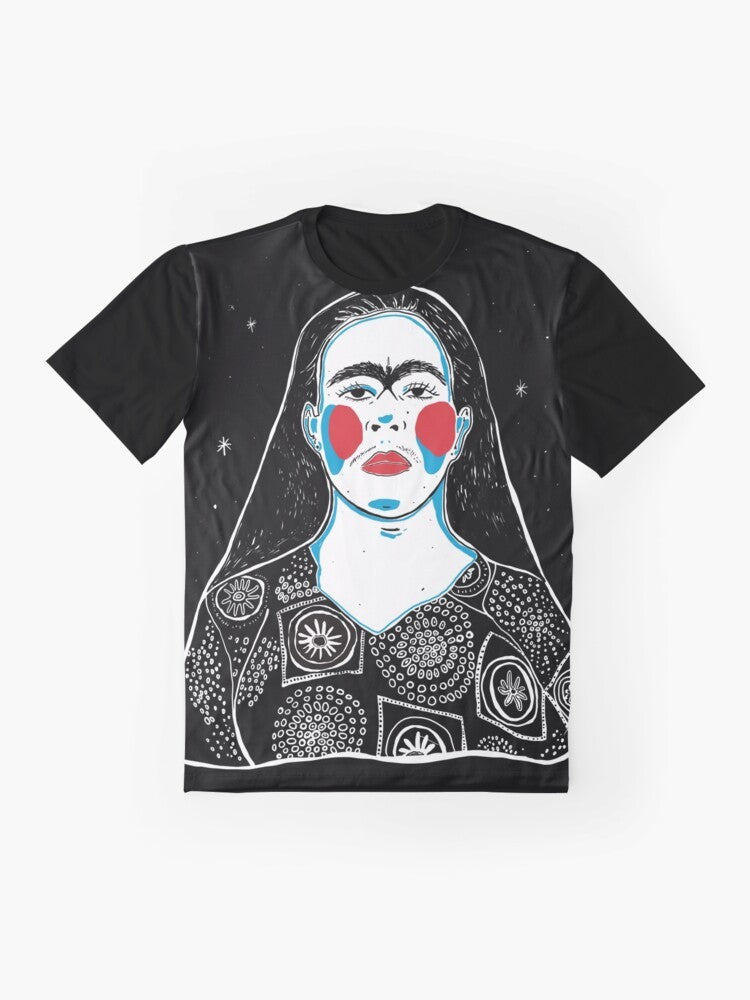 Pedro Lemebel LGBTQ Graphic T-Shirt featuring the renowned Chilean artist and performer - Flat lay