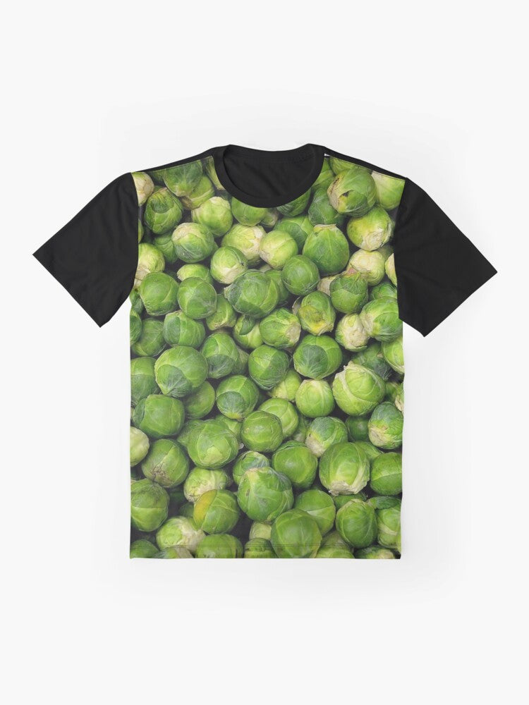 Brussels sprouts graphic design on a t-shirt - Flat lay