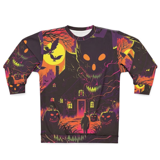 Spooky Halloween Scene V-Neck Sweatshirt