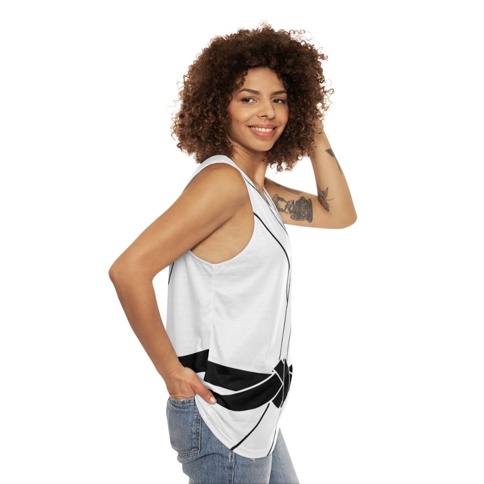 Unisex black belt martial arts tank top - women side