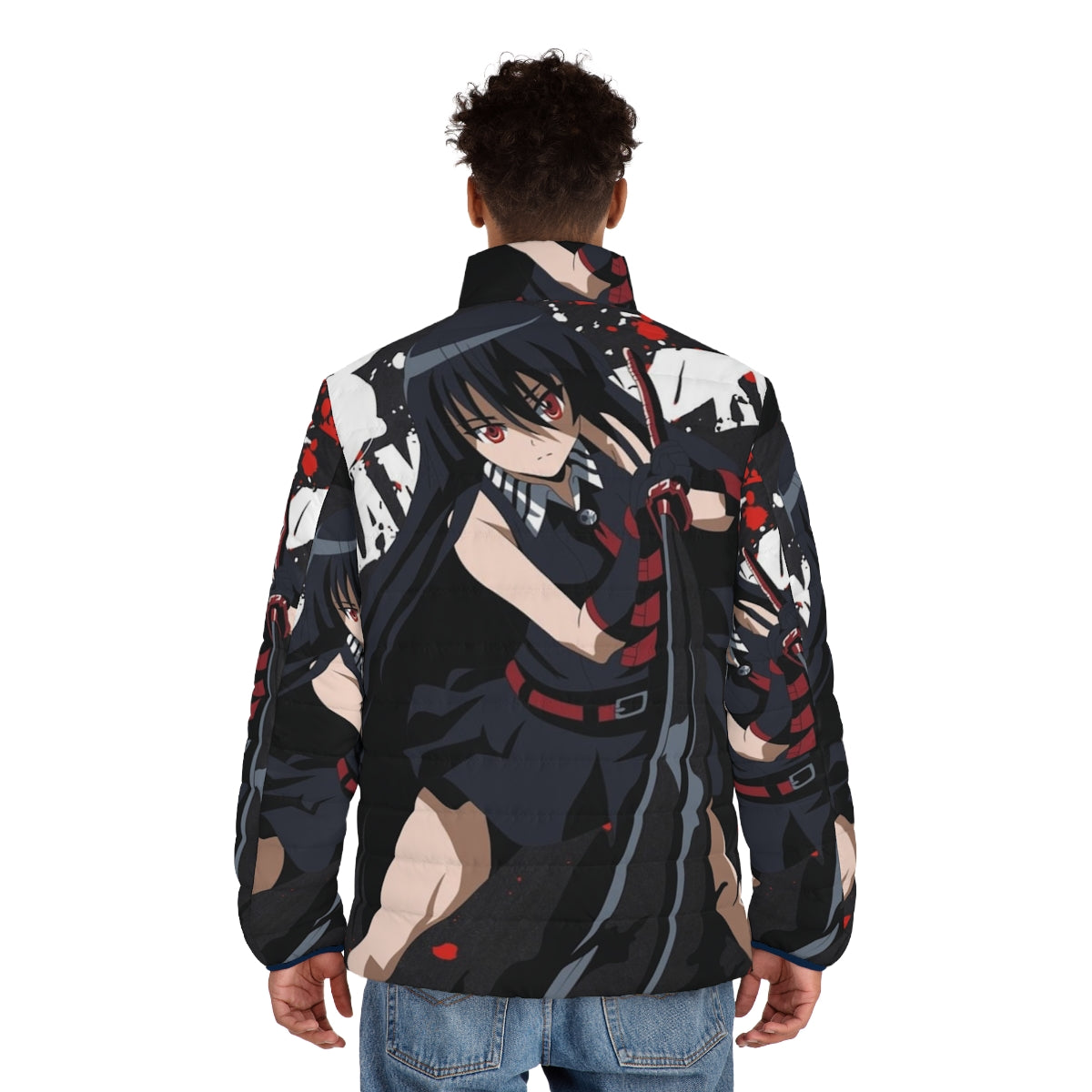 Akame Ga Kill anime puffer jacket with characters - men back