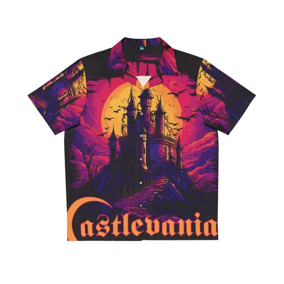 Castlevania Vaporwave Hawaiian Shirt with Dracula and Alucard