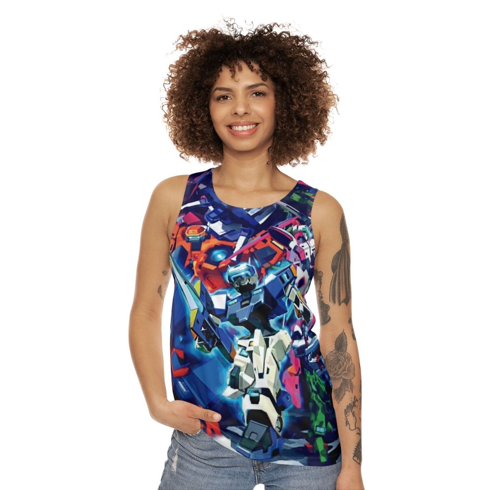 Virtual On Unisex Tank Top featuring cyber troopers and mecha design - women