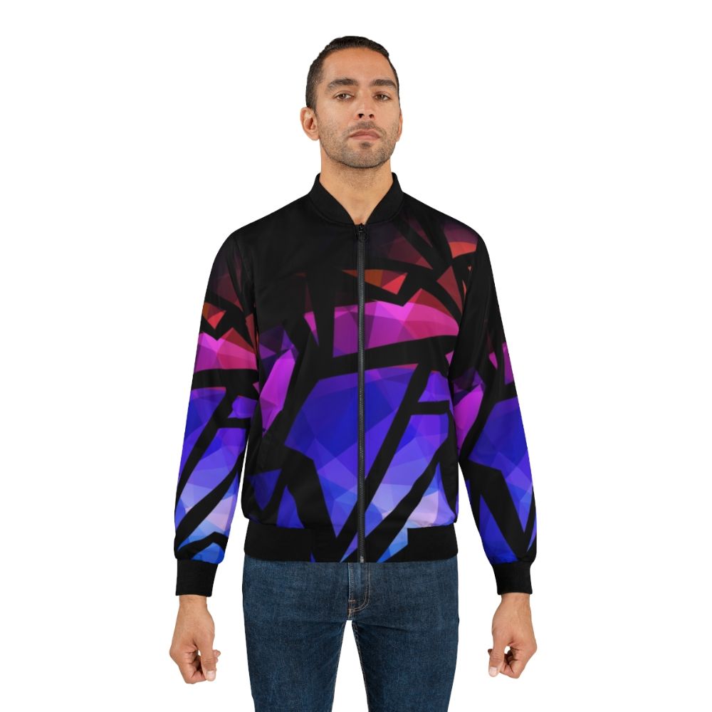 Abstract geometric polygon print bomber jacket - Lifestyle