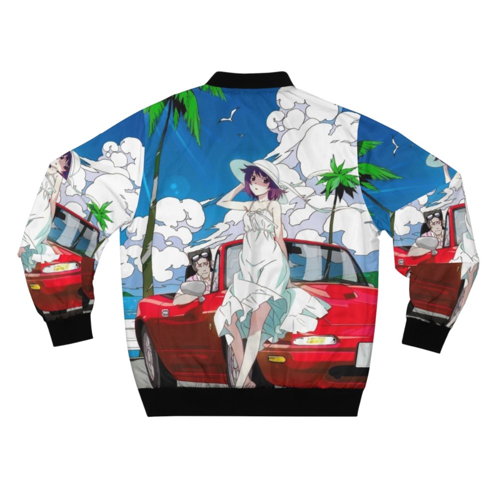 Monogatari Series Anime Inspired Bomber Jacket with Fast Love Design - Back