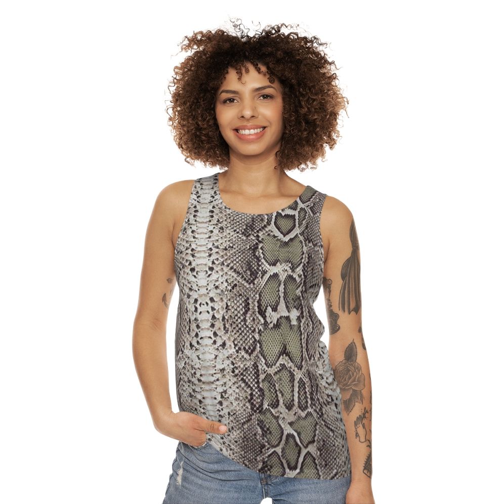 Snakeskin unisex tank top - women