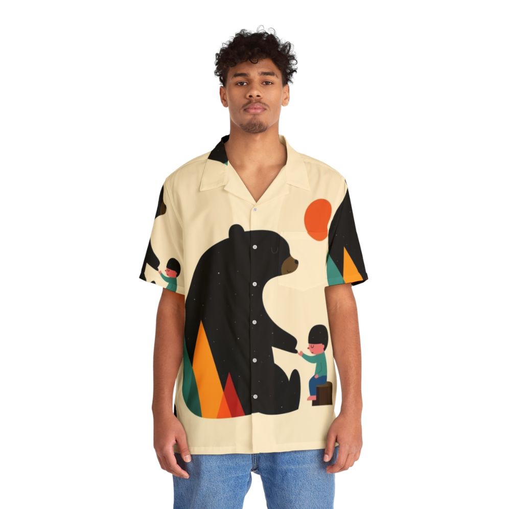 Adventurous Hawaiian Shirt with Tropical Nature and Wildlife - Lifestyle