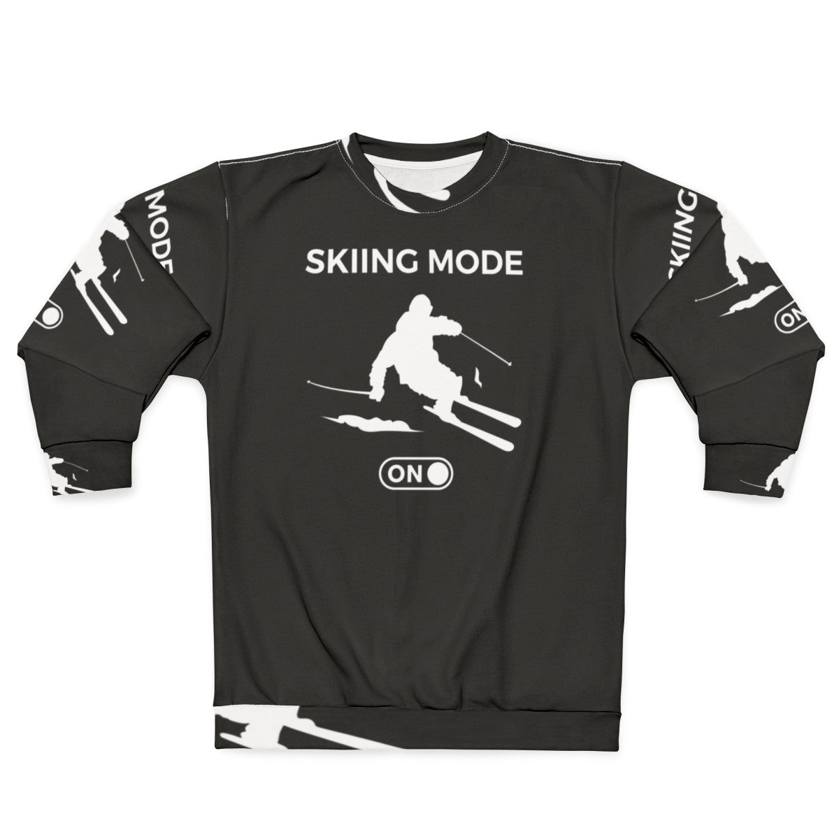 Alpine ski winter sweatshirt with skiing mode on design