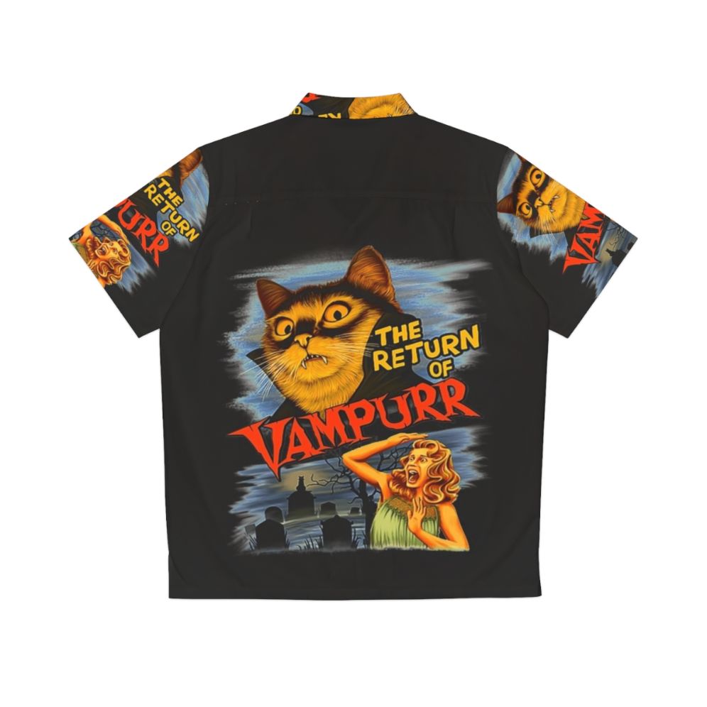 Classic Cat Hawaiian Shirt with Return of Vampurr Design - Back