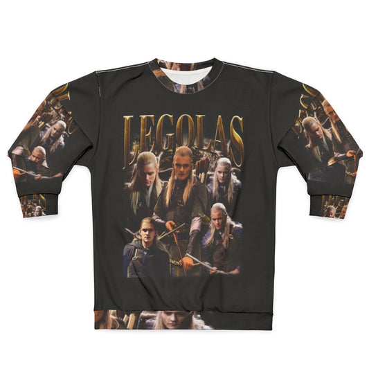 Retro Legolas sweatshirt featuring Orlando Bloom's iconic character from Lord of the Rings