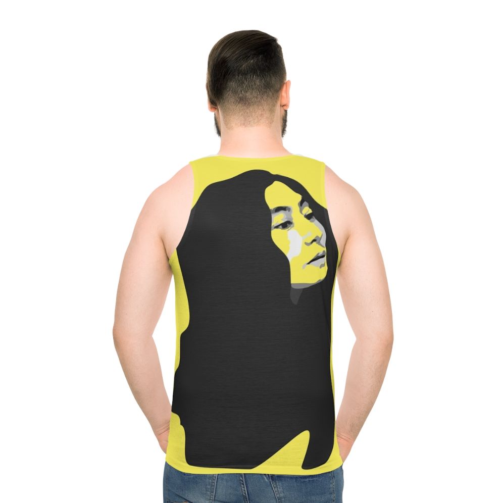 Yoko Ono inspired pop art graphic tank top - men back