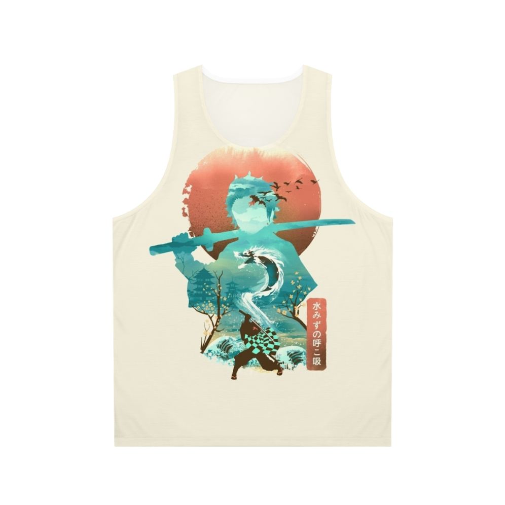 Ukiyo-E Inspired Water-Themed Unisex Tank Top