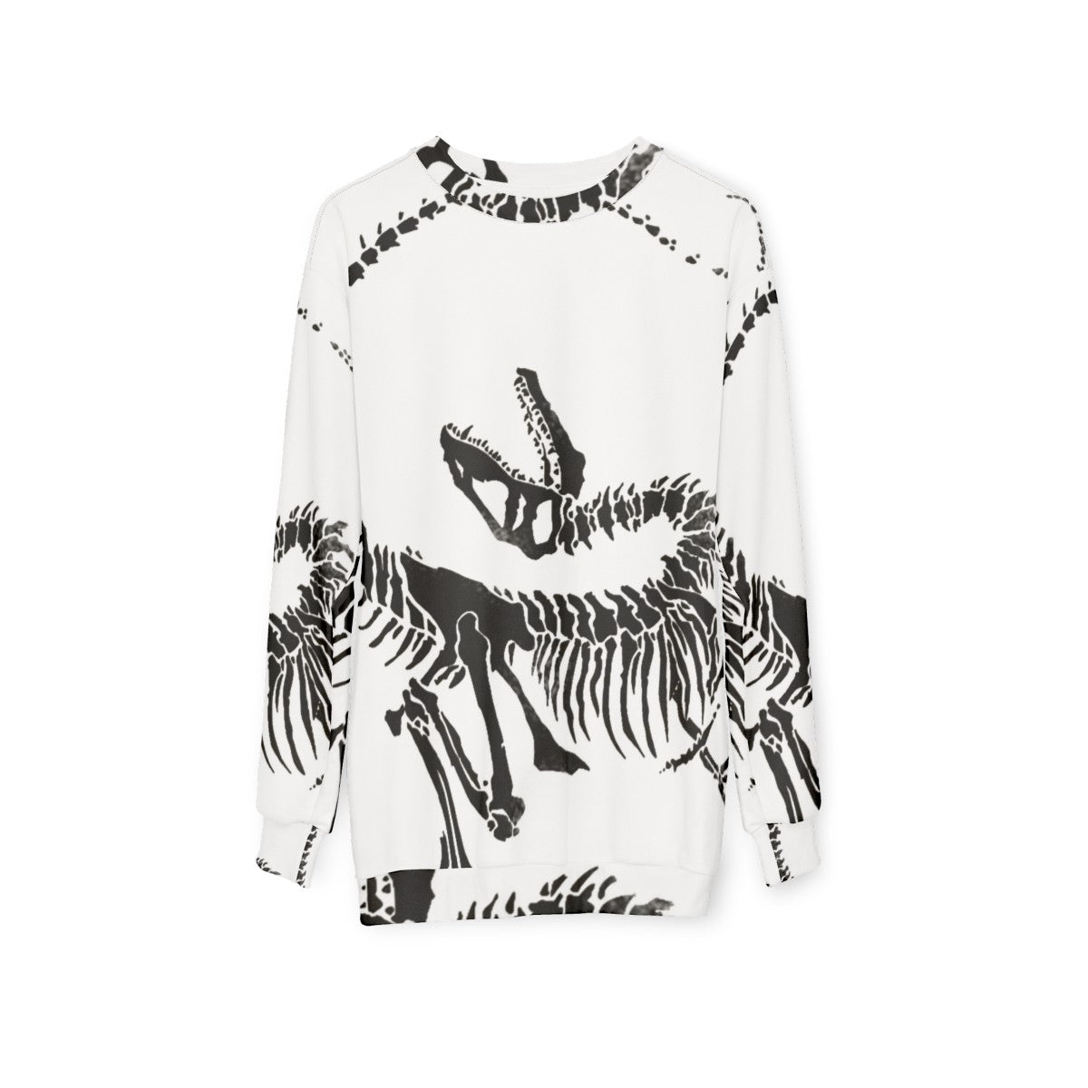 Velociraptor Skeleton Print Sweatshirt - hanging