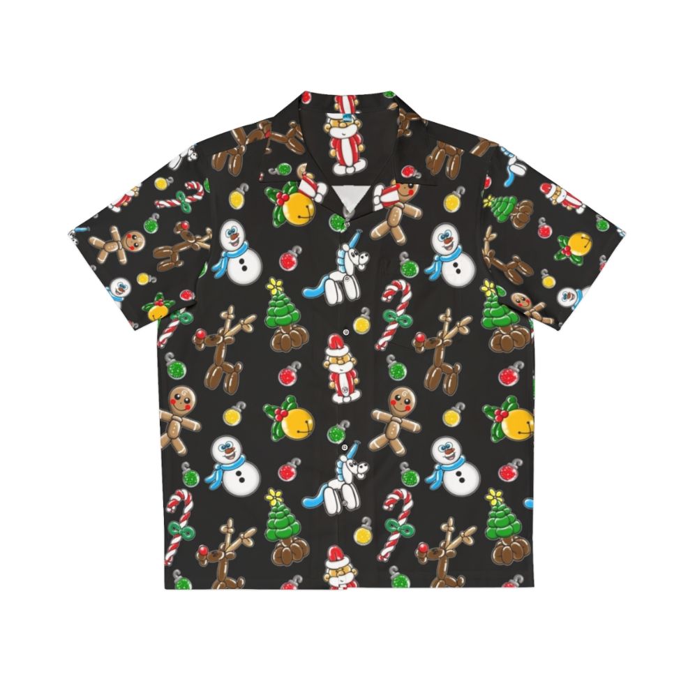 Festive balloon print Hawaiian shirt for Christmas