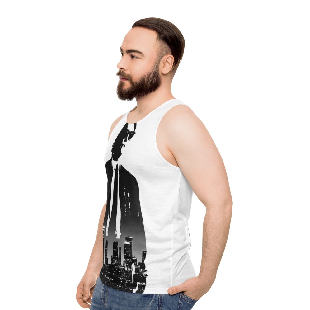 Unisex Nightcrawler Tank Top with Sociopath Protagonist Design - men side