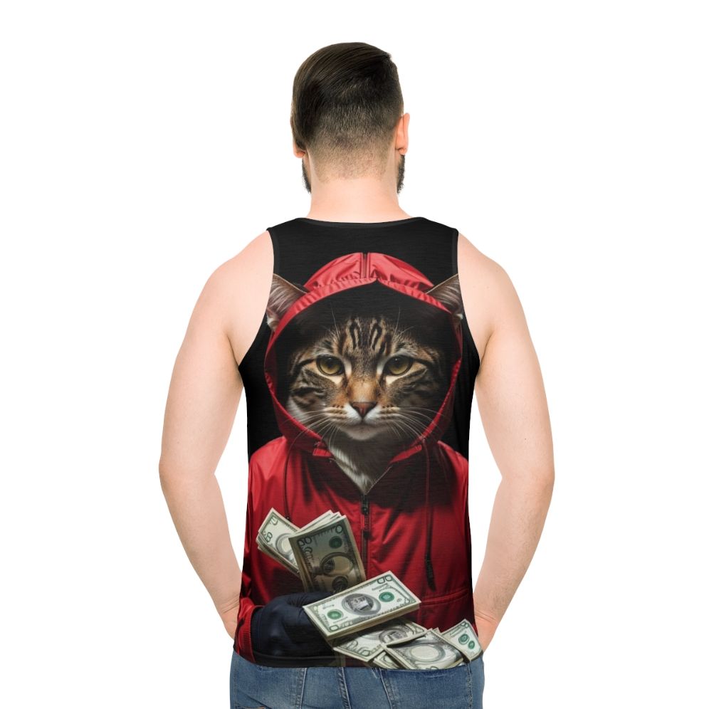 Money Heist La Casa De Papel Cat Unisex Tank Top - men back