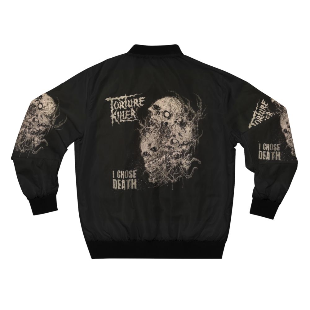 Black bomber jacket with a bold and edgy design - Back