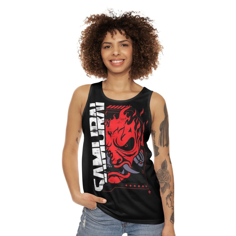 Cyberpunk Samurai Rock Band Unisex Tank Top - women