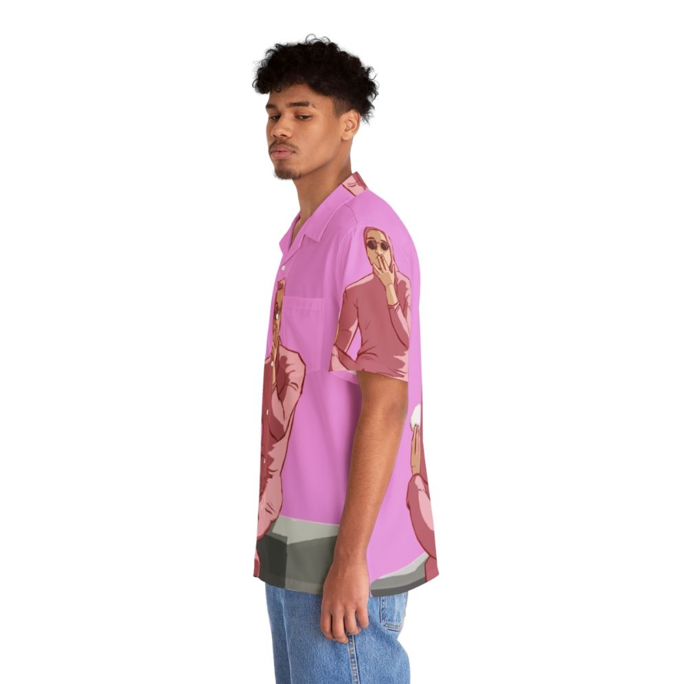 Colorful Hawaiian shirt featuring the iconic Pink Guy character from Filthy Frank - People Left