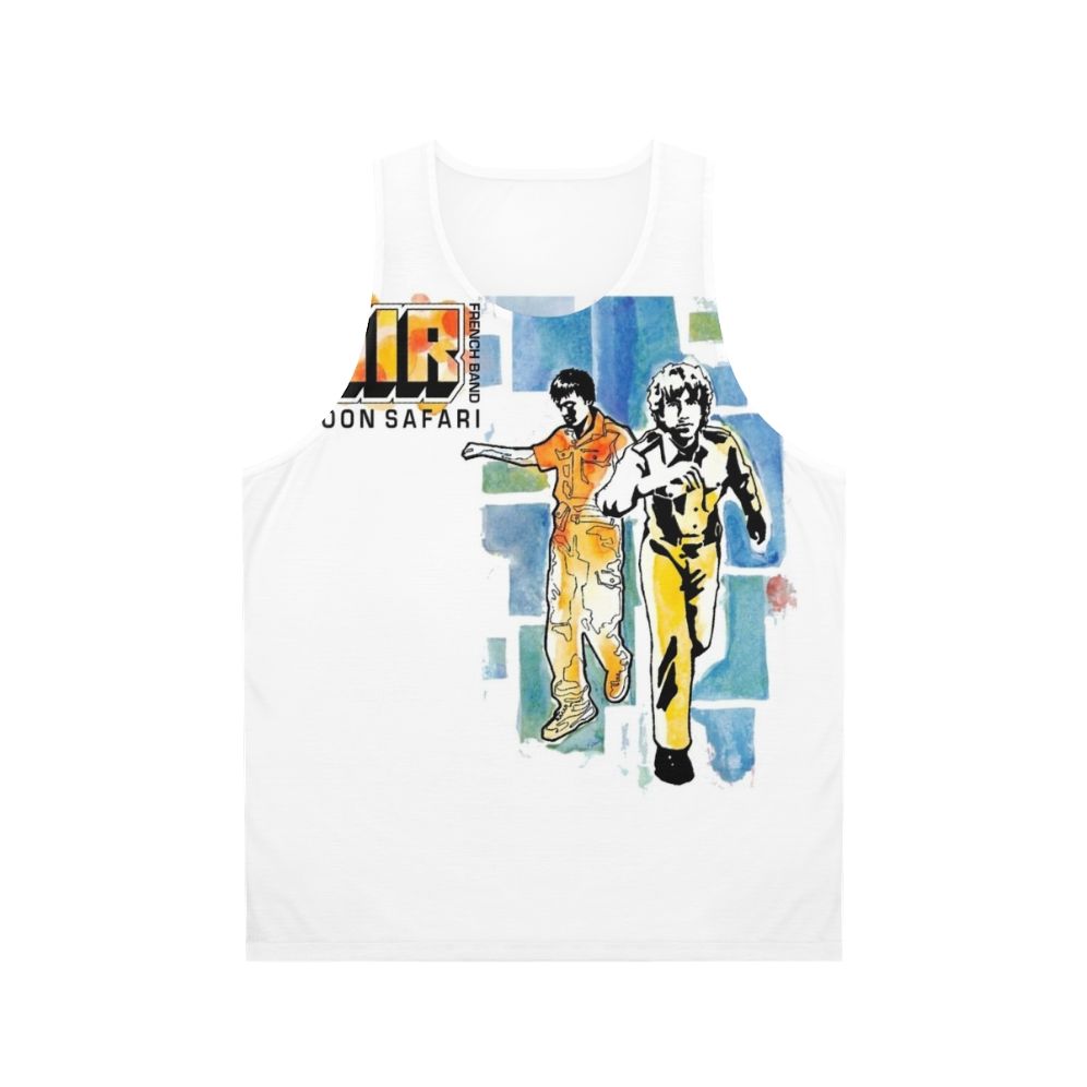 Moon Safari Unisex Tank Top with Music Album and Vinyl Record Graphic