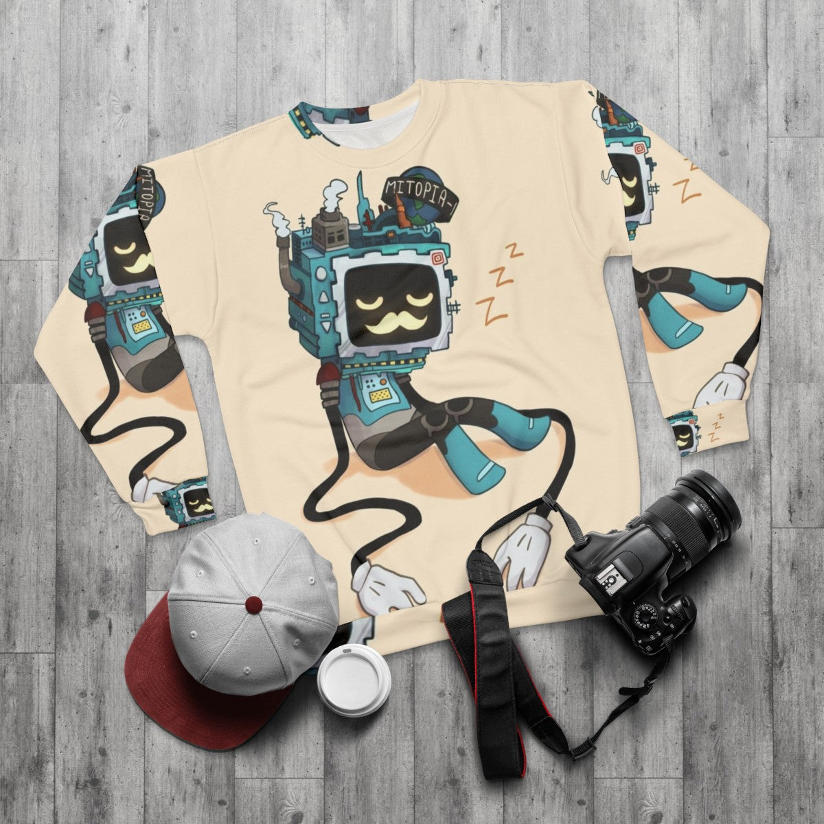 Sleepy Grumbot Hermitcraft Sweatshirt - flat lay