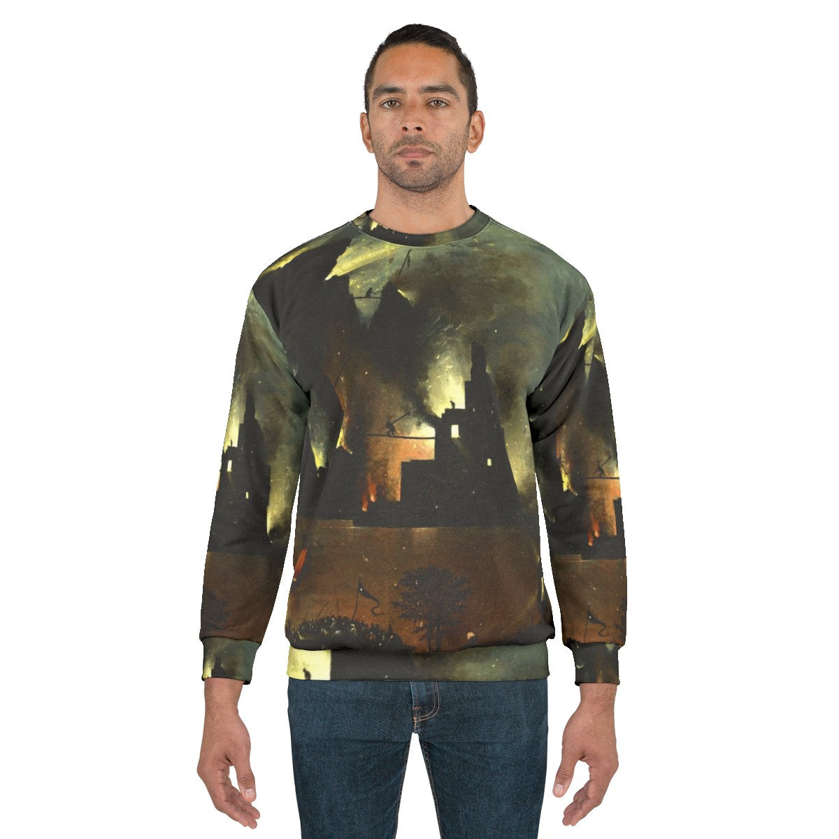 Hieronymus Bosch "Hell" Sweatshirt featuring surreal religious art - men