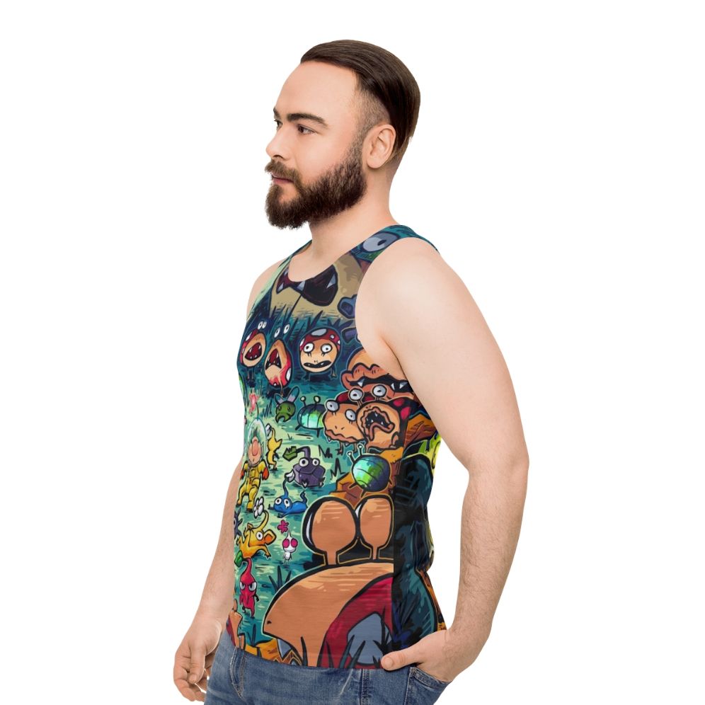 Unisex tank top featuring nocturnal creature design for gamers and anime fans - men side