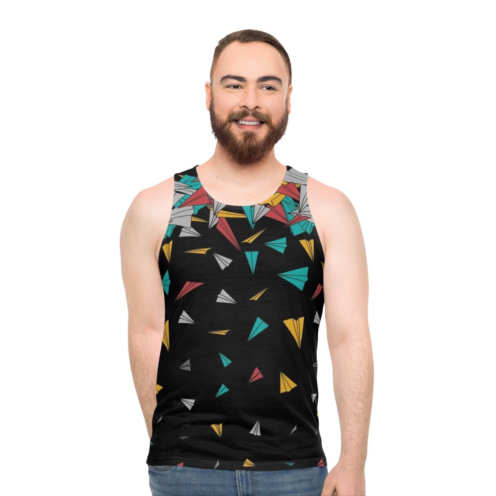 Geometric Paper Plane Tank Top - men