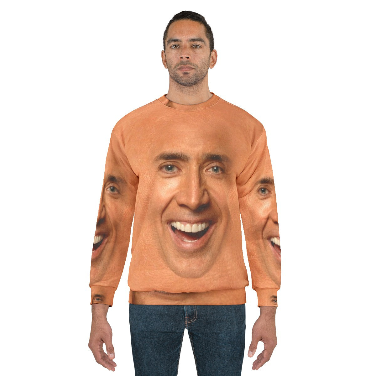 Nicolas Cage Sweatshirt with Funny Graphic - men