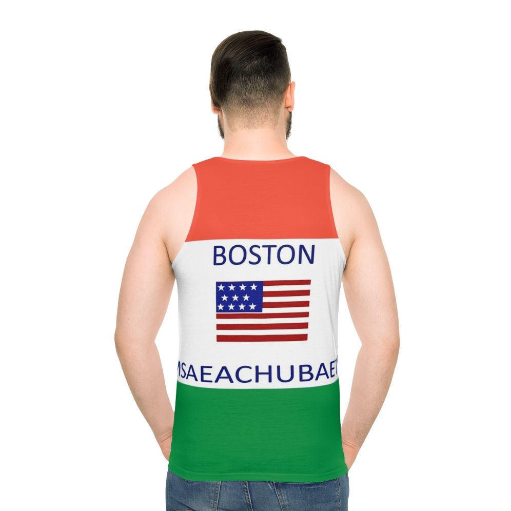 Boston Massachusetts meme unisex tank top - men back