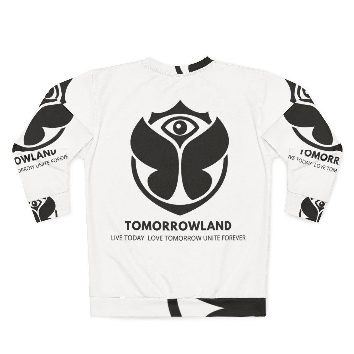 Tomorrowland Music Sweatshirt with EDM Festival and Rave Motifs - Back