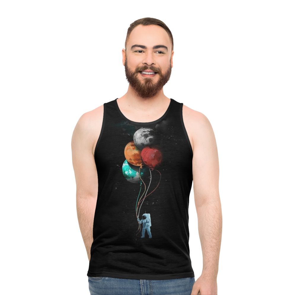 Spaceman unisex tank top with sci-fi graphics - men