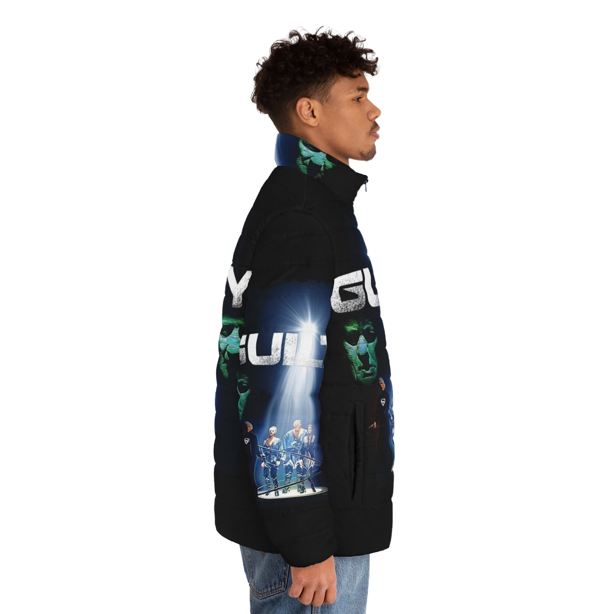 Zod Is Guilty Puffer Jacket with DC Comics Villain Inspired Design - men side right