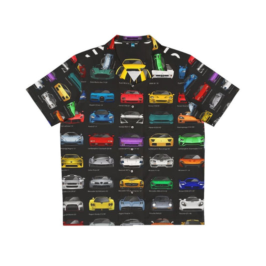 Hawaiian shirt with minimalist sports car design