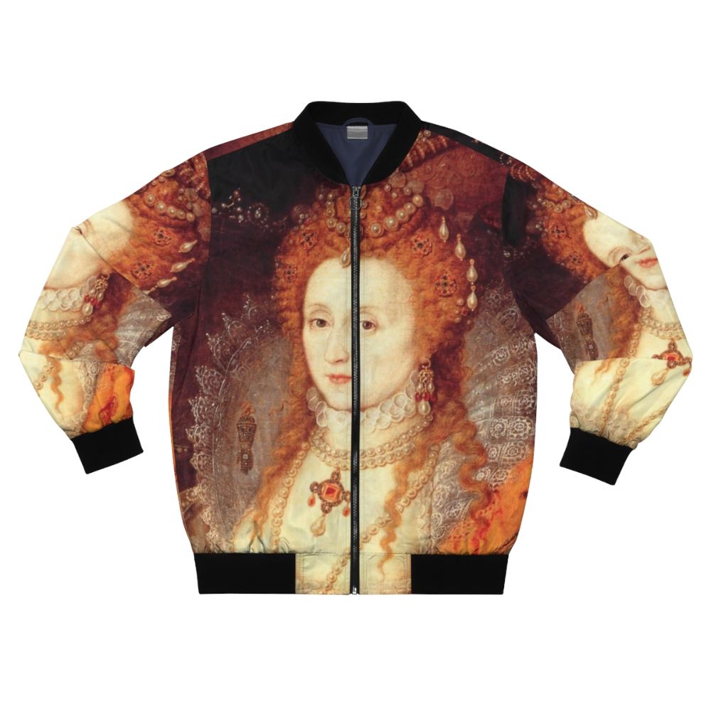 Elizabethan Portrait Bomber Jacket featuring a portrait of Queen Elizabeth I