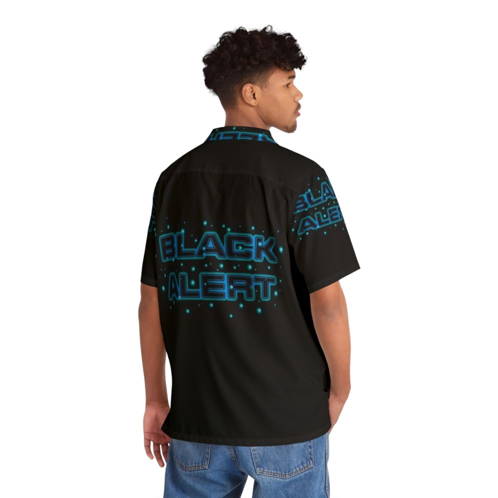 A black Hawaiian shirt featuring the Star Trek logo and characters - People Back