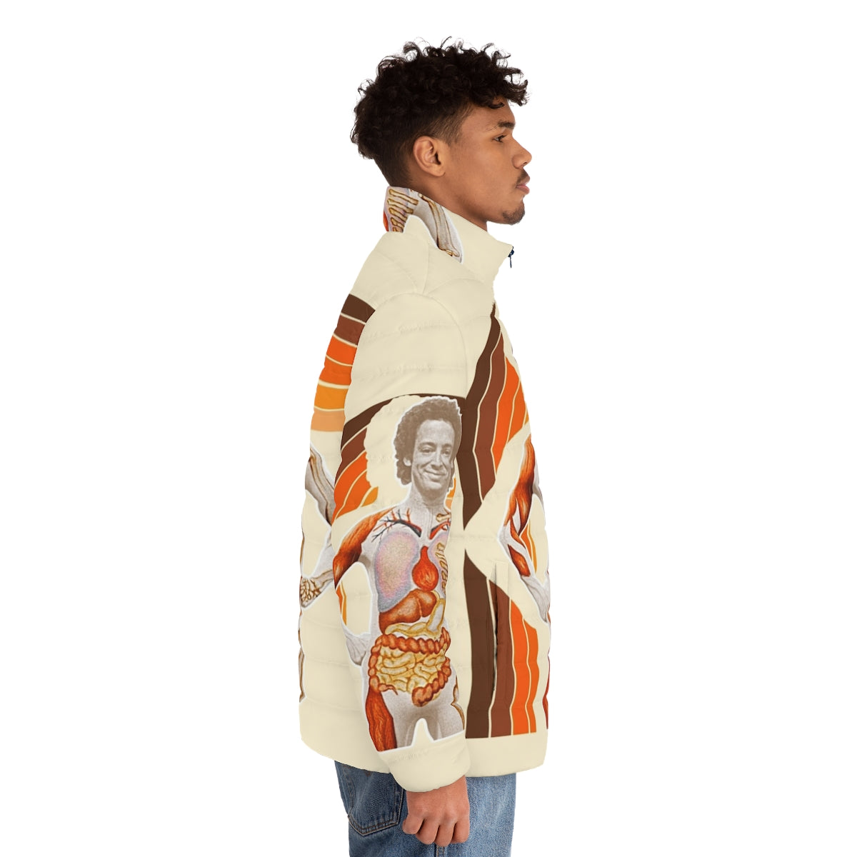 Retro 80s Slim Goodbody inspired puffer jacket - men side right