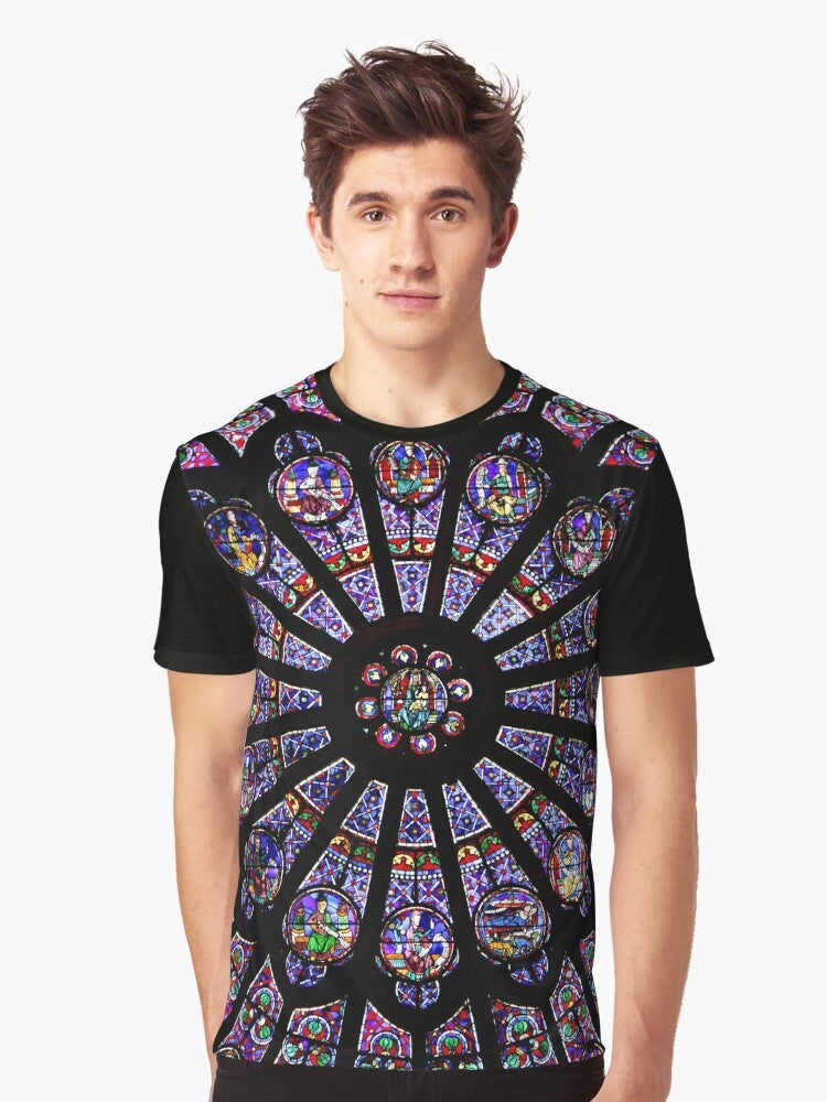 Notre Dame Cathedral Rose Window Graphic T-Shirt - Men