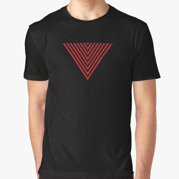 Control video game graphic t-shirt featuring the Federal Bureau of Control logo, hedron, and game elements