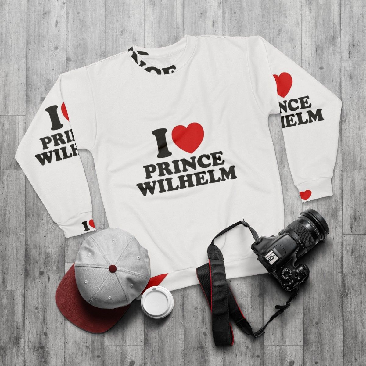 "I Love Prince Wilhelm" Young Royals Netflix Sweatshirt - flat lay