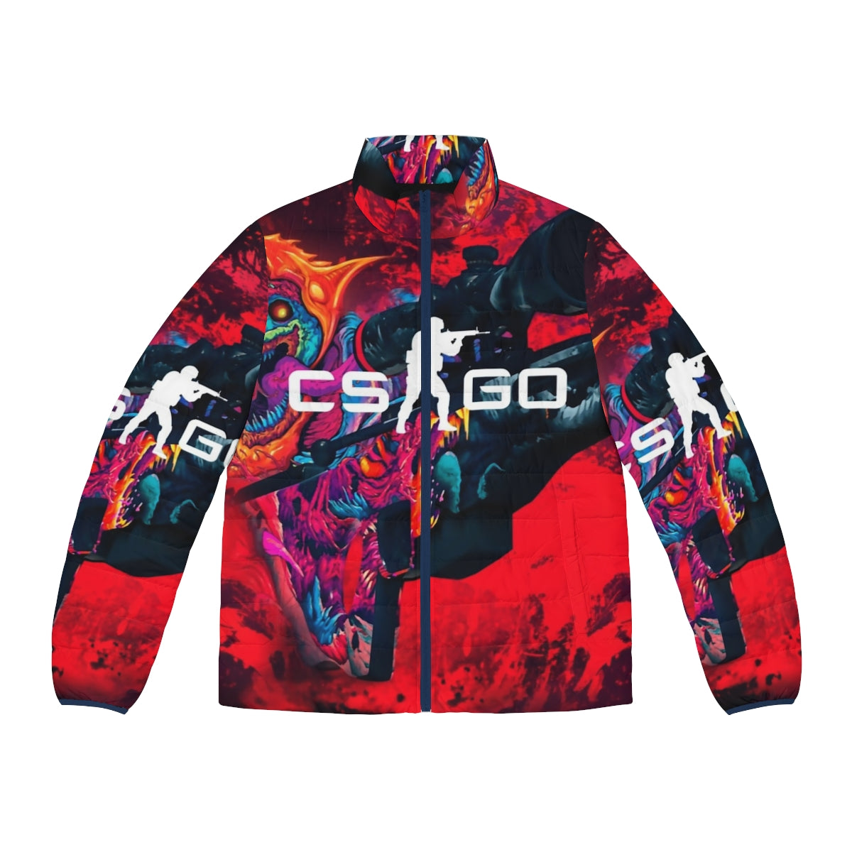 Hyper Beast CSGO puffer jacket with tactical design and pattern